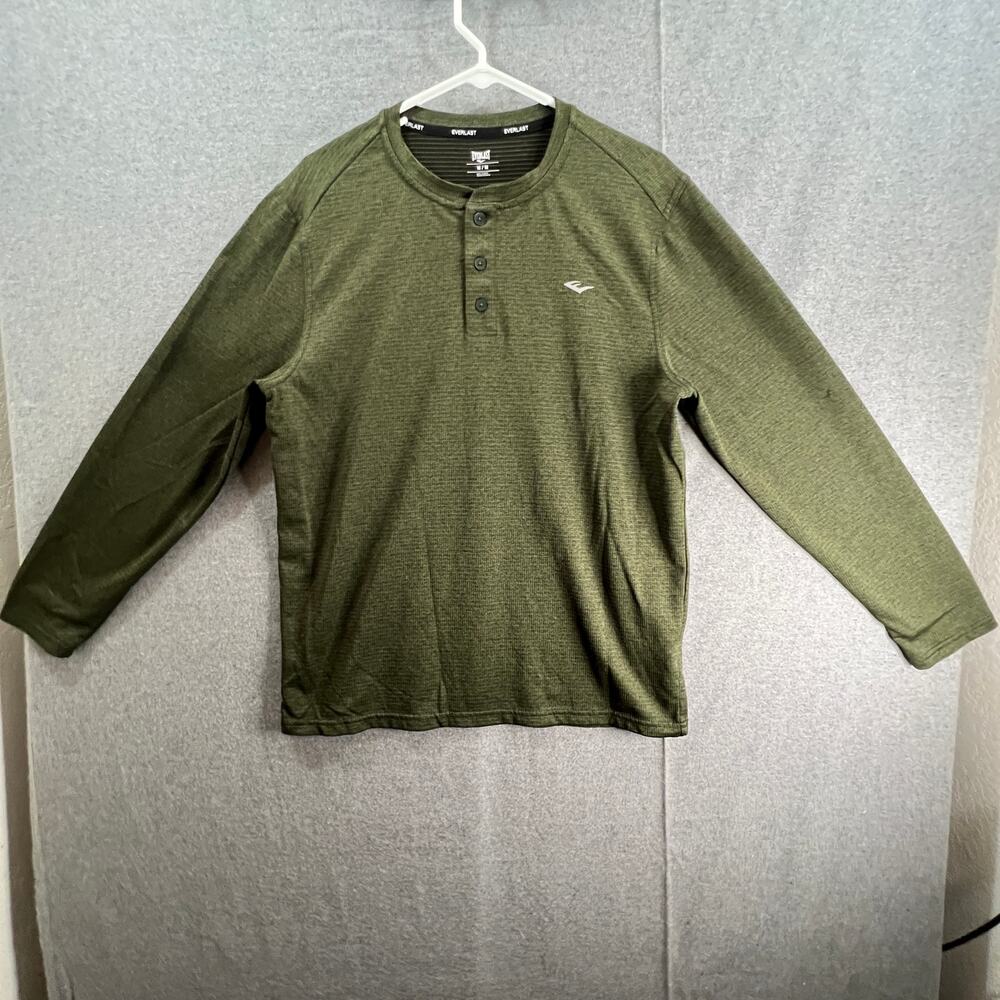 Everlast Shirt Adult Medium Green Long Sleeve Casual Shirt Mens